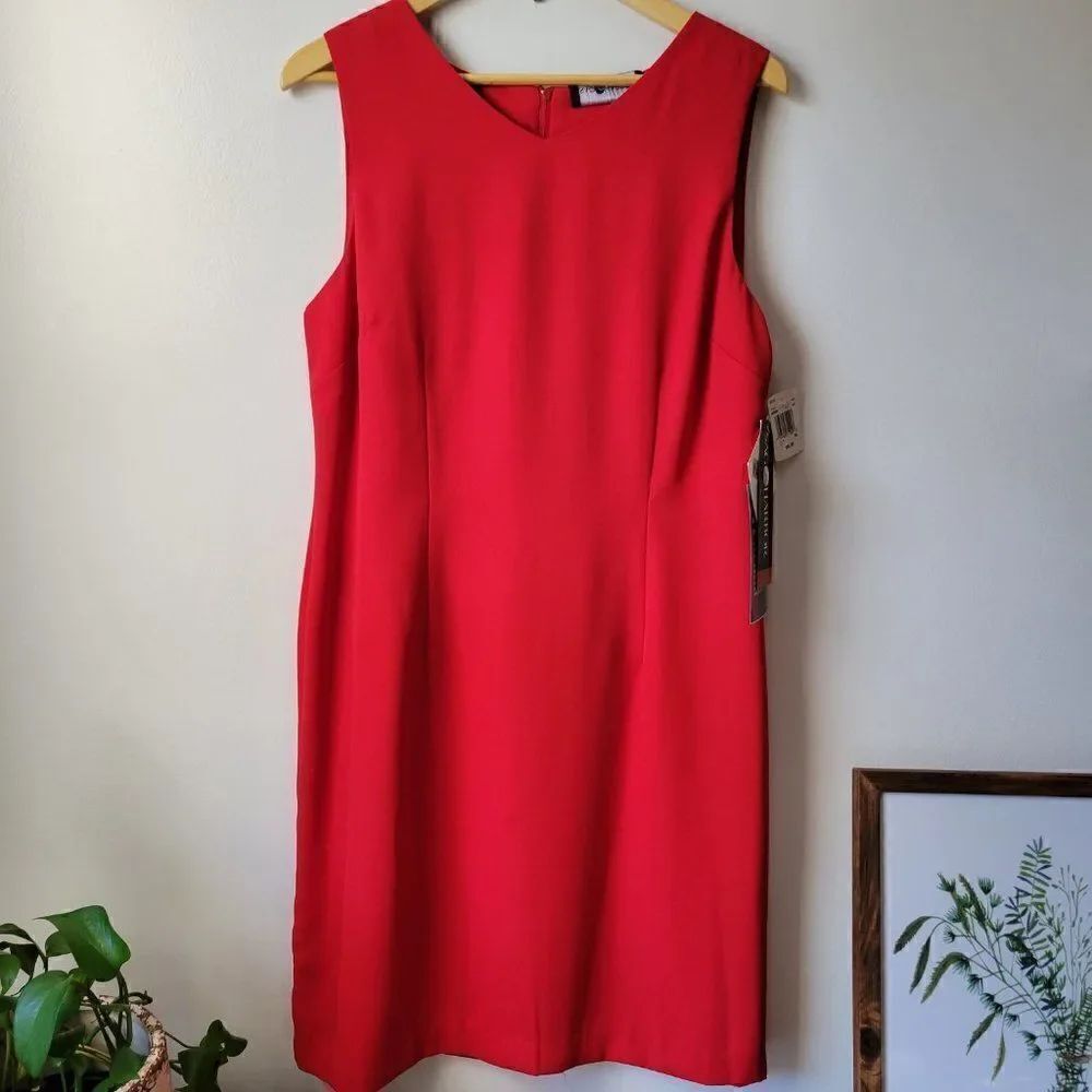 NWT SAG HARBOR RED SIMPLE MINIMALIST DRESS SIZE 14 / XL